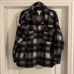 Plaid Button-Up Jacket
